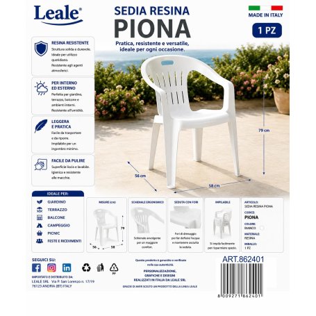 SEDIA PIONA BIANCA