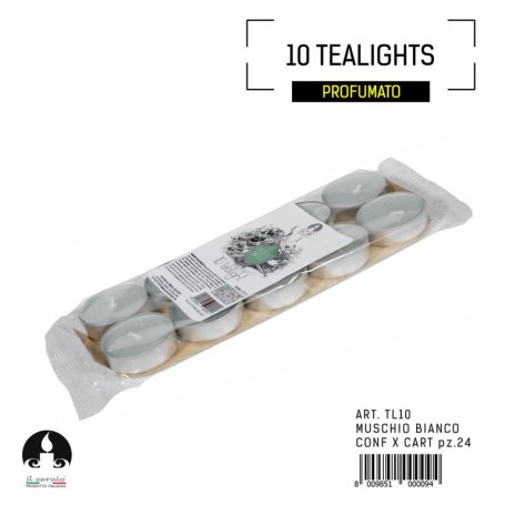 TEALIGHT 10PZ MUSCHIO BIANCO