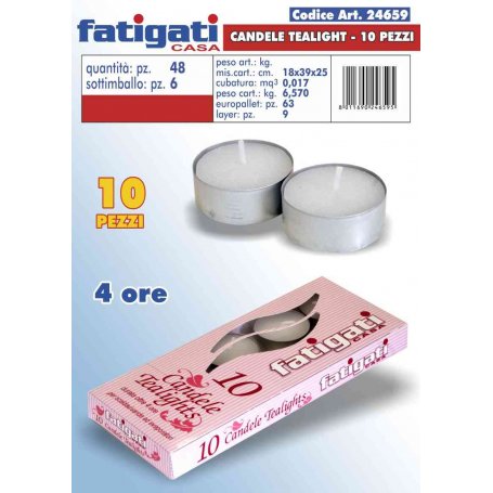 CANDELE TEALIGHT 10PZ